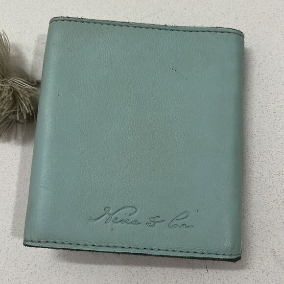 Nena & Co Leather Artisan Wallet, Mint Green - Picture 4 of 10